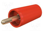 Connector: 4mm banana; adapter; 32A; red; 42mm; gold-plated STÄUBLI