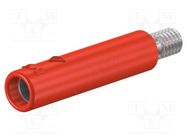 Connector: 4mm banana; socket; 32A; red; nickel plated; screw STÄUBLI