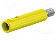 Connector: 4mm banana; socket; 32A; yellow; nickel plated; screw STÄUBLI