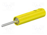 Connector: 4mm banana; socket; 20A; yellow; nickel plated; 37.8mm STÄUBLI