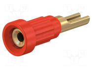Laboratory connector: socket 1mm; red; 20A; soldered; 11.2mm STÄUBLI
