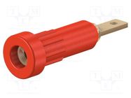 Connector: 2mm banana; socket; 10A; Overall len: 23mm; red; 60VDC STÄUBLI