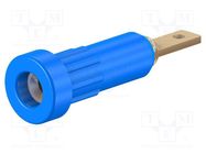 Connector: 2mm banana; socket; 10A; Overall len: 23mm; blue; 60VDC STÄUBLI