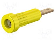 Connector: 2mm banana; socket; 10A; Overall len: 23mm; yellow STÄUBLI