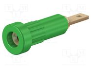 Connector: 2mm banana; socket; 10A; Overall len: 23mm; green; 60VDC STÄUBLI