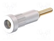 Socket; 2mm banana; 10A; Overall len: 24.5mm; white; insulated STÄUBLI