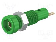 Connector: 2mm banana; socket; 10A; 23.3mm; green; insulated; 60VDC STÄUBLI