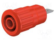 Connector: 4mm banana; socket; 24A; 1kV; Cutout: Ø12.2mm; red; brass STÄUBLI