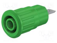 Connector: 4mm banana; socket; 24A; 1kV; Cutout: Ø12.2mm; green STÄUBLI