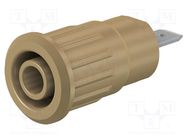 Connector: 4mm banana; socket; 24A; 1kV; Cutout: Ø12.2mm; brown STÄUBLI