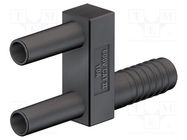 Stackable safety shunt; 2mm banana; 10A; 600V; black; 33.9mm STÄUBLI