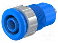 Connector: 4mm banana; socket; 24A; 1kV; Cutout: Ø12.2mm; blue STÄUBLI