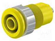 Connector: 4mm banana; socket; 24A; 1kV; Cutout: Ø12.2mm; yellow STÄUBLI