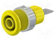 Connector: 4mm banana; socket; 32A; 1kV; Cutout: Ø12.2mm; yellow STÄUBLI