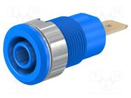 Connector: 4mm banana; socket; 32A; 1kV; Cutout: Ø12.2mm; blue STÄUBLI