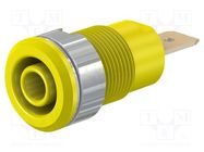 Connector: 4mm banana; socket; 32A; 1kV; Cutout: Ø12.2mm; yellow STÄUBLI