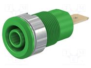 Connector: 4mm banana; socket; 32A; 1kV; Cutout: Ø12.2mm; green STÄUBLI