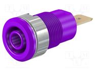 Connector: 4mm banana; socket; 32A; 1kV; Cutout: Ø12.2mm; violet STÄUBLI