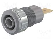 Connector: 4mm banana; socket; 32A; 1kV; Cutout: Ø12.2mm; grey STÄUBLI