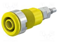 Connector: 4mm banana; socket; 32A; 1kV; Cutout: Ø12.2mm; yellow STÄUBLI