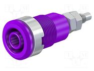 Connector: 4mm banana; socket; 32A; 1kV; Cutout: Ø12.2mm; violet STÄUBLI