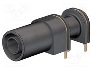 Connector: 4mm banana; socket; 24A; 33mm; black; gold-plated; brass STÄUBLI