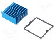 Heatsink: extruded; grilled; BGA; blue; L: 42.5mm; W: 42.5mm; 3°C/W 