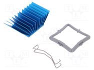 Heatsink: extruded; grilled; BGA; blue; L: 32.5mm; W: 32.5mm; 2.7°C/W 