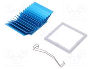 Heatsink: extruded; grilled; BGA; blue; L: 42.5mm; W: 42.5mm; 2.4°C/W 