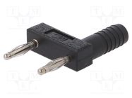 Connector: 2mm banana; stackable safety shunt; 10A; black; 32.2mm STÄUBLI