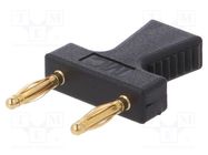 Connector: 2mm banana; stackable safety shunt; 10A; black; 30.4mm 