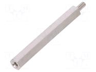 Screwed spacer sleeve; 40mm; Int.thread: M2,5; Ext.thread: M2,5 DREMEC