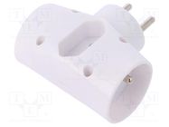 Connector: AC supply; splitter; 2P; 230VAC; 2.5A; Type: round,flat PLASTROL