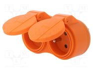 Connector: AC supply; splitter; 2P+PE; 250VAC; 16A; orange; IP44 PLASTROL