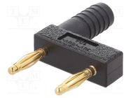 Connector: 2mm banana; stackable safety shunt; 10A; black; 32.2mm 