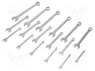 Wrenches set; bent,combination spanner; 17pcs. 