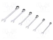 Wrenches set; combination spanner,with ratchet; 6pcs. 