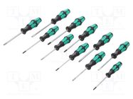 Kit: screwdrivers; Phillips,Pozidriv®,slot,Torx®; Kraftform-300 WERA