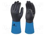 Protective gloves; Size: 10; light-blue; acrylic,latex,polyamide DELTA PLUS