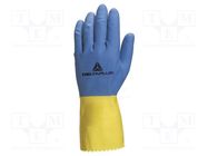 Protective gloves; Size: 9/10; yellow-blue; latex; DUOCOLOR VE330 DELTA PLUS