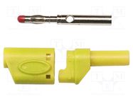 Connector: 4mm banana; plug; 45A; 600VAC; yellow; soldered MUELLER ELECTRIC