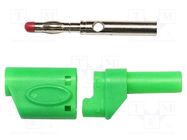 Connector: 4mm banana; plug; 45A; 600VAC; green; soldered MUELLER ELECTRIC