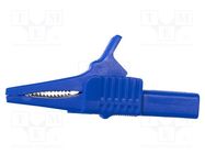 Crocodile clip; 30A; blue; Grip capac: max.19mm; Socket size: 4mm MUELLER ELECTRIC