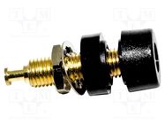 Connector: 4mm banana; socket; 15A; 2kVDC; black; gold-plated MUELLER ELECTRIC