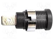 Connector: 4mm banana; 36A; 1kV; black; gold-plated; soldered MUELLER ELECTRIC