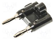 Connector: 4mm banana; stackable safety shunt; 15A; black; screw 