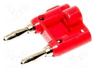 Connector: 4mm banana; stackable safety shunt; 15A; red; 40.13mm MUELLER ELECTRIC