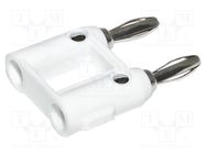 Connector: 4mm banana; stackable safety shunt; 15A; 5kV; white MUELLER ELECTRIC