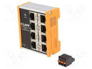 Switch Ethernet; unmanaged; Number of ports: 8; 18÷30VDC; RJ45 