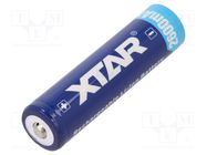 Re-battery: Li-Ion; 18650,MR18650; 3.7V; 2600mAh; Ø18.6x70mm; 4.5A XTAR